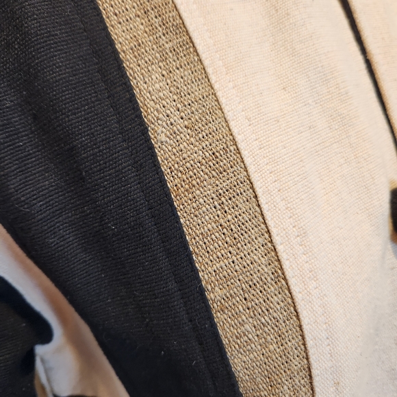 Venus imports duck canvas hemp cotton  blend jacket black cream Unisex Oversized - Picture 4 of 11